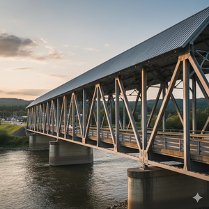 Pont en treillis multi-travées en acier lourd avec services de soudage, de découpe et de pliage - Product Image 1