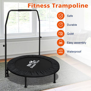 Mini trampoline de haute qualité avec poignée en mousse réglable, 40 pouces, supporte 400 livres, noir, rectangulaire, pour adultes, entraînements en intérieur/extérieur - Product Image 4