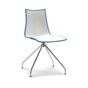 Swivel <b>Dining</b> <b>Chair</b> with Two-Tone Polymer Shell and Four-Leg Metal Base, Chrome or Anthracite, for Restaurant Cafe Hotel - Product Image 2