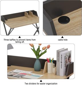 <span class=keywords><strong>Escritorio</strong></span> de Oficina Plegable de Melamina con <span class=keywords><strong>Esquina</strong></span> Móvil, Mesa Pequeña para Computadora para el Hogar - Product Image 4