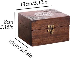 Paper Recyclable Ring Box Wholesale Portable Mini Jewelry <b>Wooden</b> Box <b>Storage</b> Box Case Holder Vintage Treasure <b>Chest</b> Decoration - Product Image 4