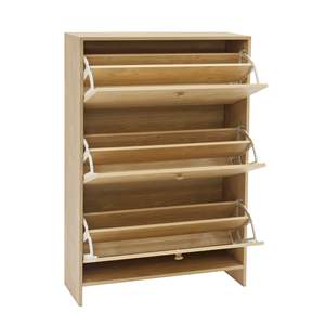 Armoire à chaussures Sisco en chêne massif scandinave à 3 tiroirs pour la maison, salon - Product Image 2