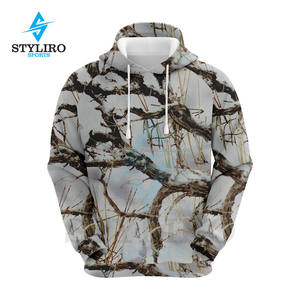 เสื้อฮู้ดดี้สำหรับล่าสัตว์ คุณภาพสูง ผลิตจากโพลีเอสเตอร์ 100% ลายปักต้นไม้สีขาว สำหรับใช้งานกลางแจ้งในฤดูหนาว - Product Image 1
