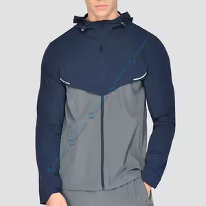 Chándal cortavientos con capucha de invierno transpirable de diseño personalizado, ropa de calle de color sólido para hombre - Product Image 3