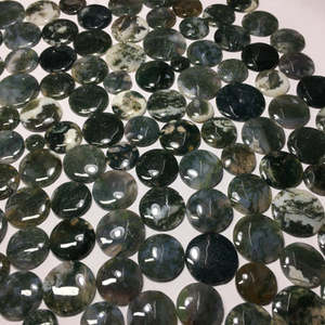 Piedras preciosas sueltas de alta calidad, ágata de cristal azul Natural, cabujón, ágata de musgo, corte ovalado, excelente altura del artículo - Product Image 3