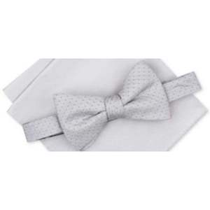 Set Alfani da uomo: Papillon mini grigio e pochette tinta unita, taglia regolare, in poliestere - Product Image 2