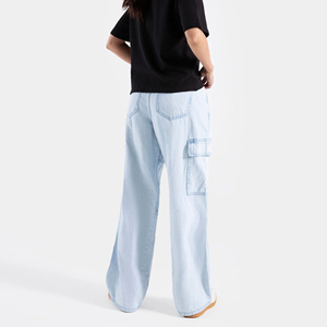 Jeans évasés extensibles à la taille pour femmes pantalons décontractés de style coréen avec poche haute tarif de gros disponible - Product Image 4