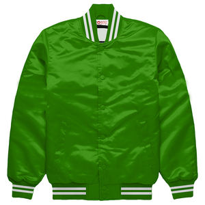 Blousons bombardiers universitaires en satin vert vintage pour hommes vestes de baseball élégantes avec doublure matelassée pour une chaleur ultime - Product Image 1