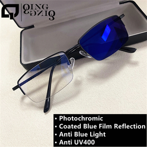 Lunettes Photochromiques Pour Femme Anti-Lumière Bleue, Lentilles de Transition Anti-Reflet, Monture Semi-Cerclée, Protection UV Anti-Éblouissement 2026 - Product Image 2