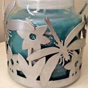 Support votif rond en métal blanc, métal doré transparent, décoration de vacances, décor de mariage fait à la main - Product Image 2