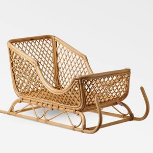 Décoration de Noël en rotin, traîneau en osier, décoration de table de fête, écologique, rustique, décoration festive, fournisseur OEM ODM du Vietnam - Product Image 1