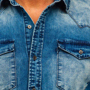 Camisas de hombre, camisas vaqueras, camisas de manga larga lavadas informales, retro de talla grande, venta al por mayor, camisas de hombre vintage a cuadros - Product Image 2