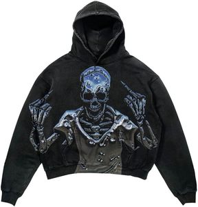 Sweat à capuche d'hiver pour homme, coupe classique, 100% coton, grammage élevé, délavé, style vintage, avec fermeture éclair et logo personnalisé - Product Image 5