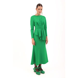 Elegante Vestido de Punto con Corte Evase y Detalle de Botones en la Parte Delantera - Product Image 3