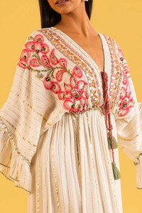 Détails accrocheurs Vibrant Hue Miroir Et Séquence Travail Boho Chef-d 'œuvre Femmes Maxi Robe D'été Bling Resort Caftan Robe - Product Image 2