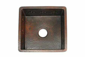 Fregadero de cocina de cobre grande de forma cuadrada, fregadero de cobre antiguo montado bajo, lavabo Vintage de estilo rural de granja - Product Image 4