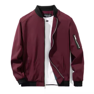 A medida bordado Logo Streetwear Varsity Pilot Jacket Zipper-Up Flight Satin Bomber Jacket para hombres - Product Image 2
