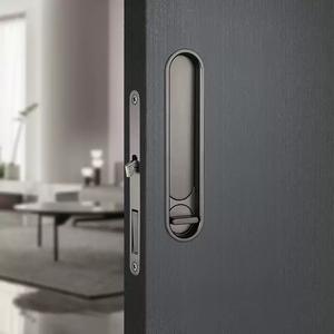 Modern Elliptical Pocket <b>Sliding</b> <b>Door</b> Lock with Pull Handle Zinc Alloy Key for Bedroom Kitchen Apartment Hospital & School - Product Image 4
