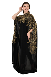 Alta calidad elegante 2025 última noche Abaya Kaftan vestido mano cuentas lentejuelas bordado trabajo más tamaño Cotail fiesta de noche - Product Image 3