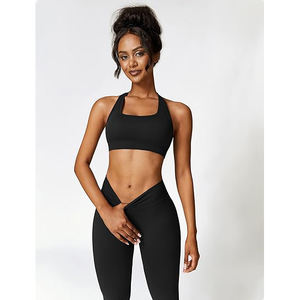 Ensemble de yoga Title A (110 caractères) – Soutien-gorge sans couture et leggings taille haute extensibles, respirants et légers pour femme – Vêtements de sport et de gym - Product Image 2