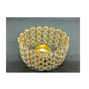 Vela votiva de diseño antiguo hecha a mano pura de forma redonda grande con color dorado y pieza única chapada en cristal a un precio asequible - Product Image 1