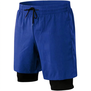 Shorts de basketball double couche à séchage rapide pour hommes, vêtements de sport, logo personnalisé, coupe confortable, style sportif pour l'entraînement - Product Image 1