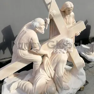 Высококачественная Мраморная Статуя Бога, Иисус Христос, первая статуя под крестом, скульптура