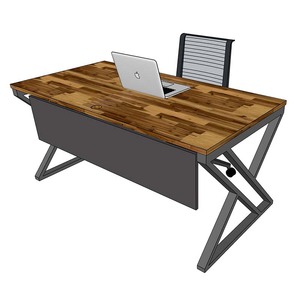 BDG68066 Industrial-Contemporary 160x80cm Acacia Wood <b>Work</b> <b>Desk</b> with Iron Legs for Office Furniture - Product Image 6