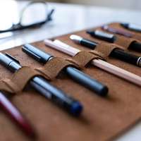 Estuche Enrollable para Lápices de Cuero Genuino Artesanal, 9 Ranuras, Regalo para Estudiantes, Portaplumas, Porta Marcadores, Pinceles de Maquillaje, Lápices de Dibujo