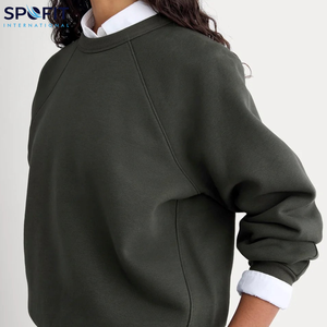 ใหม่เสื้อสเวตเชิ้ตผู้หญิงแบบสตรีทดูสวยที่สุด2025มีฮู้ดไหล่ตกแบบทึบคอกลมแบบใหม่ - Product Image 4