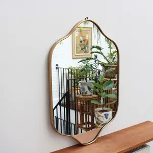 Morden Luxury Glam Nordic Elegant <b>Gold</b> Flower Metal Hot Selling <b>Bathroom</b> Round Decorative Round Metal Wall Decorative <b>Mirror</b> - Product Image 2