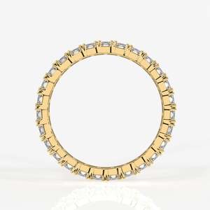 <b>Emerald</b> Cut Moissanite Diamond Eternity Band <b>Ring</b> Sterling <b>Silver</b> Elegant and Durable Wedding Accessory - Product Image 4