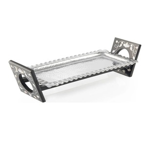 Plateau de service en métal finition antique pour chocolat, dattes sucrées, produit de qualité supérieure, plateau de service à prix abordable - Product Image 2