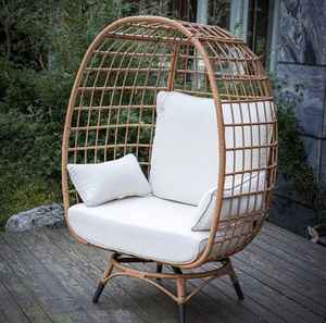 Design de mode Mobilier d'extérieur moderne pour la maison Balcon nordique de luxe Jardin Patio Jardin Rotin Oeuf Patio Chaise avec support à 4 pieds - Product Image 3