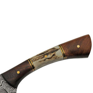 Nouvel Arrivage Couteau à éplucher en acier damas forgé à la main au design unique Couteau à éplucher avec manche en bois d'olivier et étui en cuir - Product Image 4