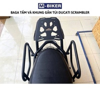 Plaque de montage arrière en acier inoxydable Mbiker PH KII SCRAMBLE pour moto de rue, pour la fixation de bagages et de sacoches, adaptable pour la rénovation/amélioration