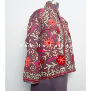 beautiful handmade Pure cotrise Embroidery <b>Women</b> Winter <b>Jackets</b> with O-neck Hand Made Free Size <b>Women</b> <b>Jackets</b> <b>for</b> <b>evening</b> wear - Product Image 4