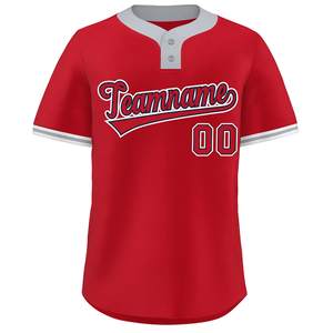 Collège Baseball Jersey Personnalisé Bouton Up Maille Tissu Softball Chemise Jeunesse Fit Tackle Sergé Nom Numéro Vintage Look USA Style - Product Image 1