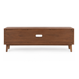 Mueble de TV Moderno de Madera Maciza con Cajones de Almacenamiento, Estantes Abiertos, Diseño de Mediados de Siglo para Sala de Estar, Personalizable - Product Image 4