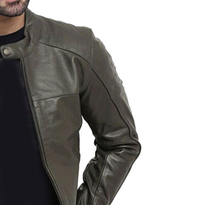Veste d'hiver de haute qualité en cuir de poisson à col montant pour hommes avec logo personnalisé en position avant, vente en gros - Product Image 4