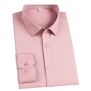 Camisa de Vestir de Hombre, 100% Algodón, Casual, de Sarga, Primavera, Alta Calidad, Color Sólido, Nueva Llegada, Gran Venta, Cierre de Botón - Product Image 5