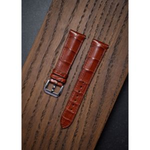 Bracelet de montre de luxe en cuir d'alligator véritable 100% cuir véritable fabriqué à la main disponible dans des couleurs et des tailles élégantes fabriquées au Vietnam - Product Image 5