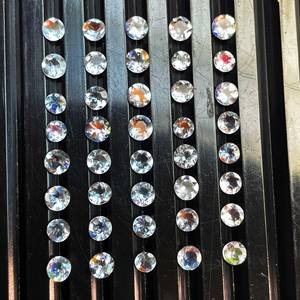 พลอยมูนสโตนมาดากัสการ์ธรรมชาติทรงกลมเจียระไน ขนาด 3.5-4 มม. พลอยมูนสโตนหลากสีสำหรับทำเครื่องประดับ - Product Image 5