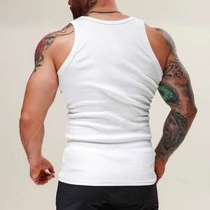 เสื้อกล้ามผ้าฝ้ายถักลายกราฟิกปรับแต่งได้สำหรับผู้ชายฟิตเนสยิมฟิตเนสวิ่งกีฬา - Product Image 5