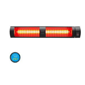 ELCON RCH-3000/8 Calentador Eléctrico Infrarrojo con Control Remoto 3000W IP67 Impermeable Negro Aluminio Doble Lámpara Techo Digital - Product Image 1