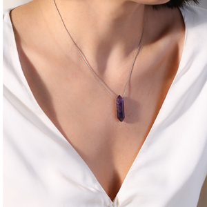 Amatista piedra Natural Unisex COLLAR COLGANTE turco venta al por mayor joyería de plata esterlina para mujeres - Product Image 5