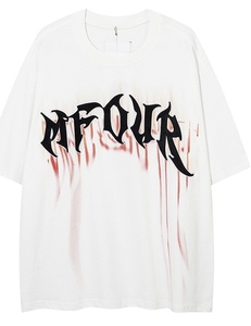 Fabricants de vêtements en gros Impression personnalisée Logo graphique O-Neck Tee pour hommes T-shirts lourds surdimensionnés pour hommes - Product Image 2