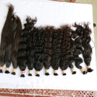 Cheveux Humains Bruts Non Traités Vierge Remy Naturels en Vrac Extensions de Cheveux de Temple du Sud de l'Inde 100g Double Trame Faite à la Machine Toutes Couleurs