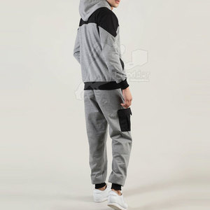 Conjunto de chándal de algodón personalizado para hombre, ropa de calle, cuello con capucha, estampado de patrón sólido, nuevo diseño de invierno, chándales al por mayor a granel - Product Image 4