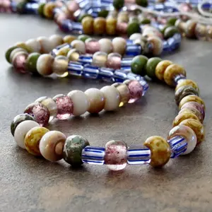 Cuenta de tubo de semilla de vidrio checo, mezcla de cuentas hechas a mano con agujeros grandes para fabricación de joyas y manualidades, suministro a granel al por mayor - Product Image 2